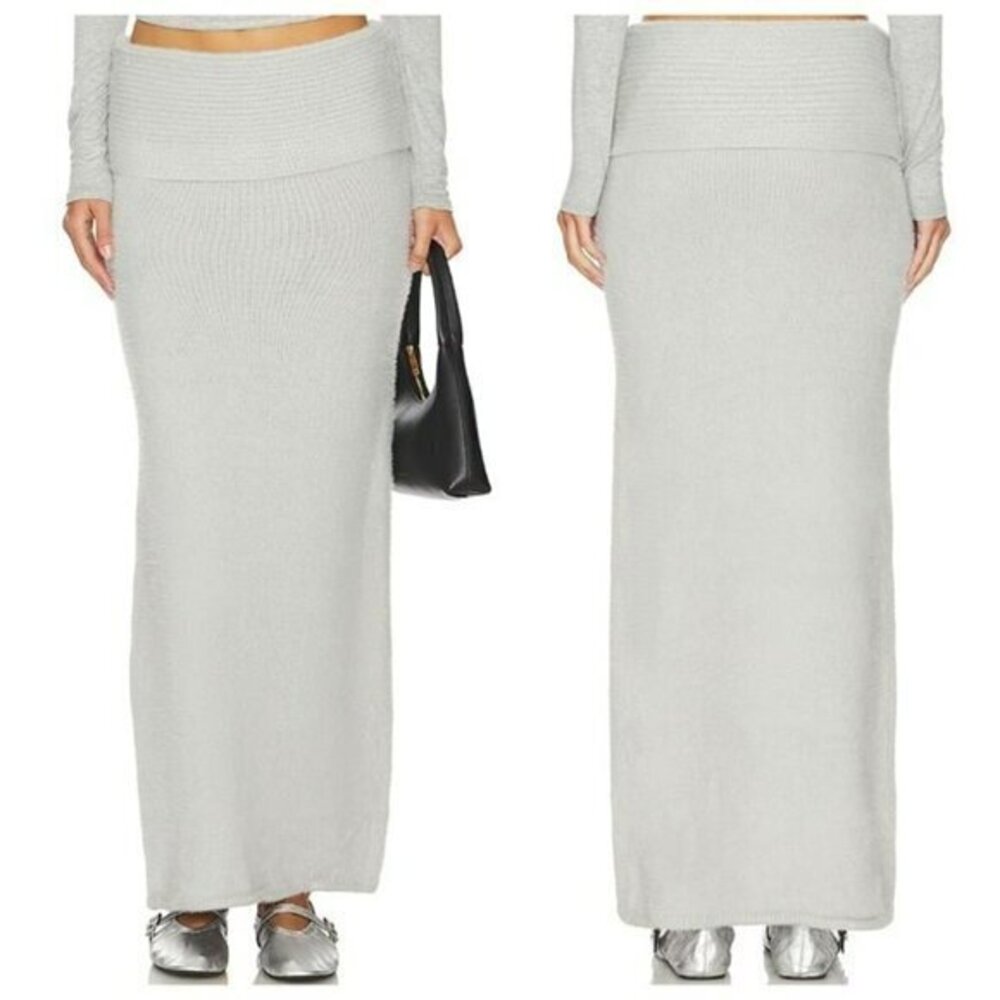 ALL THE WAYS Nara Plush Knit Skirt - Grey